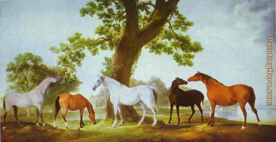George Stubbs Mares by an Oak-Tree
